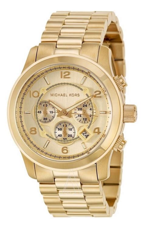 reloj dorado hombre michael kors|Reloj Alek oversize en tono dorado.